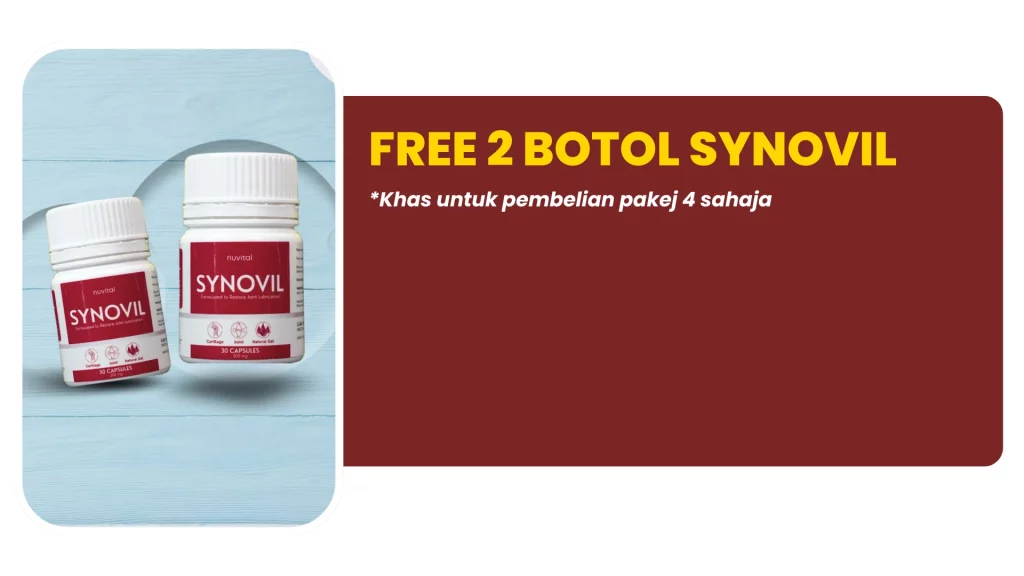 Percuma 2 botol Synovil untuk pembelian pakej 4 – bantu penggunaan konsisten selama 2 bulan