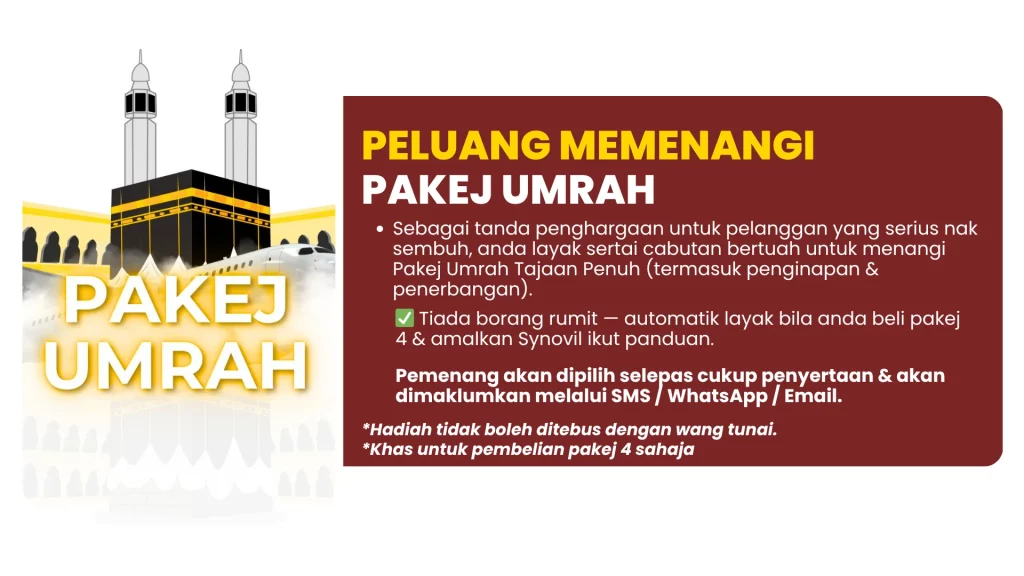 Peluang menang Pakej Umrah tajaan penuh khas untuk pelanggan pakej 4 Synovil